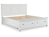 Fortman White King Panel Storage Bed (Online Special Price) - Ornate Home