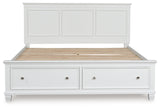 Fortman White King Panel Storage Bed (Online Special Price) - Ornate Home