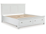 Fortman White King Panel Storage Bed - Ornate Home