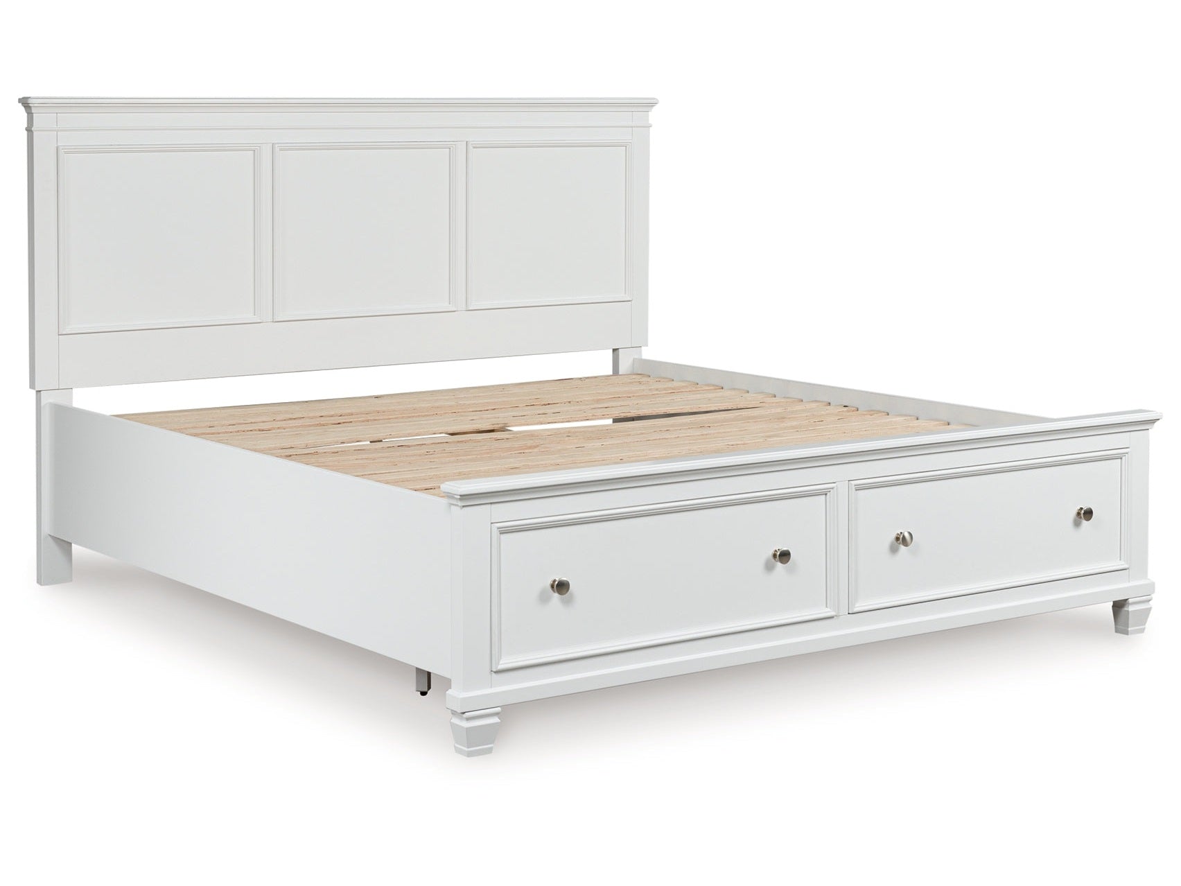 Fortman White King Panel Storage Bed - Ornate Home