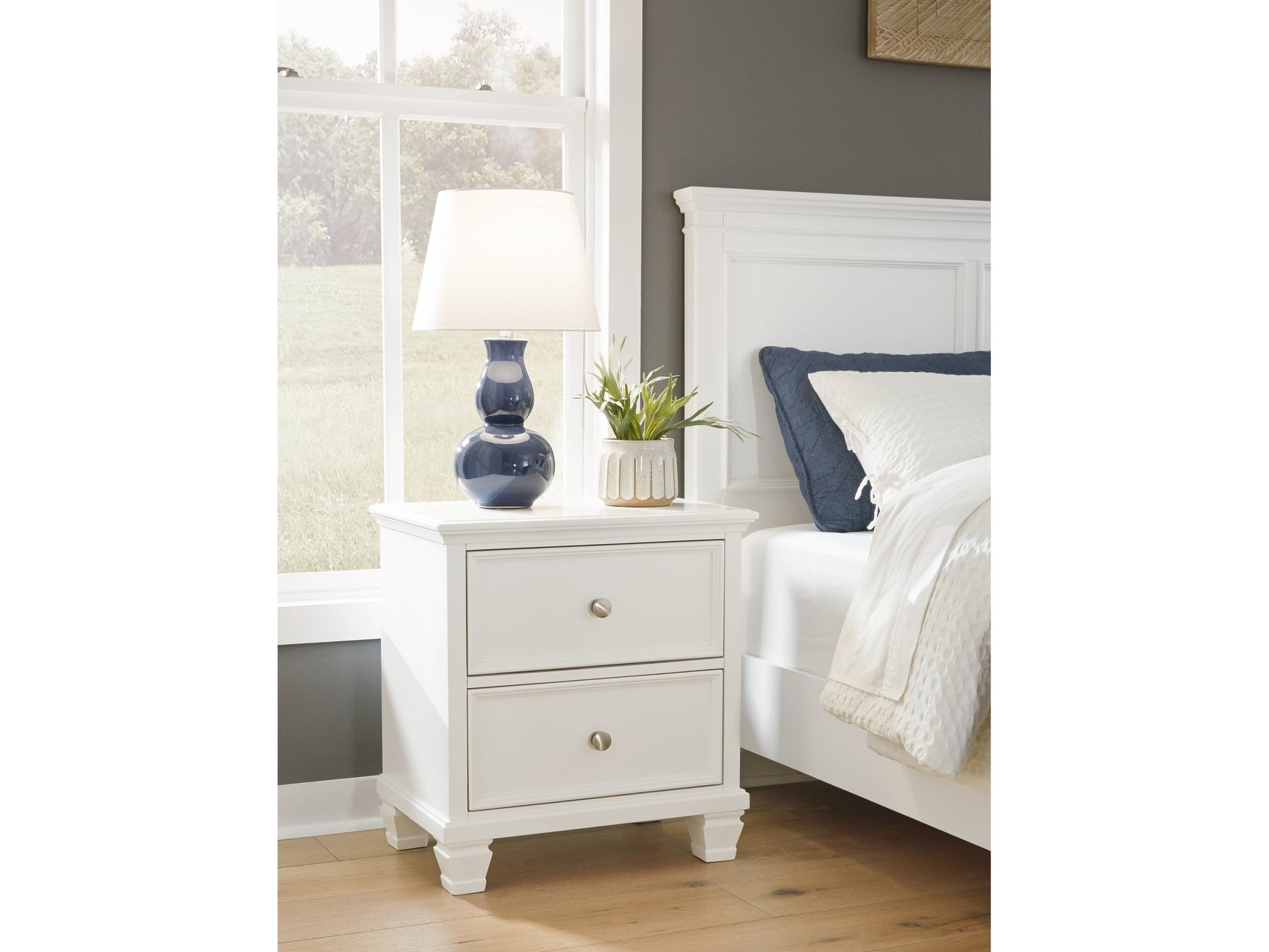 Fortman White Nightstand - Ornate Home