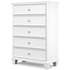 Fortman White Queen Panel 5-Piece Bedroom Set - Ornate Home