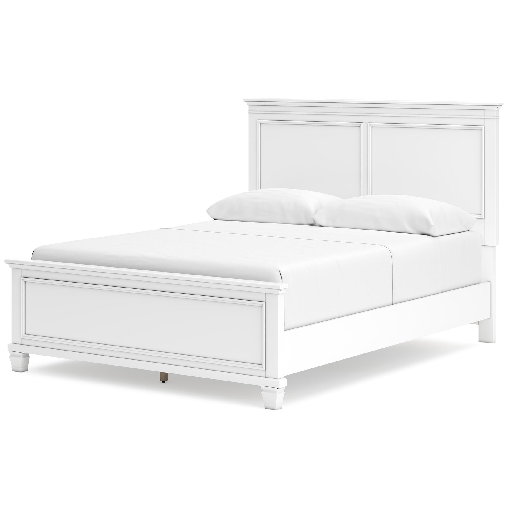 Fortman White Queen Panel 6-Piece Bedroom Set w/ 2 Nightstands - Ornate Home
