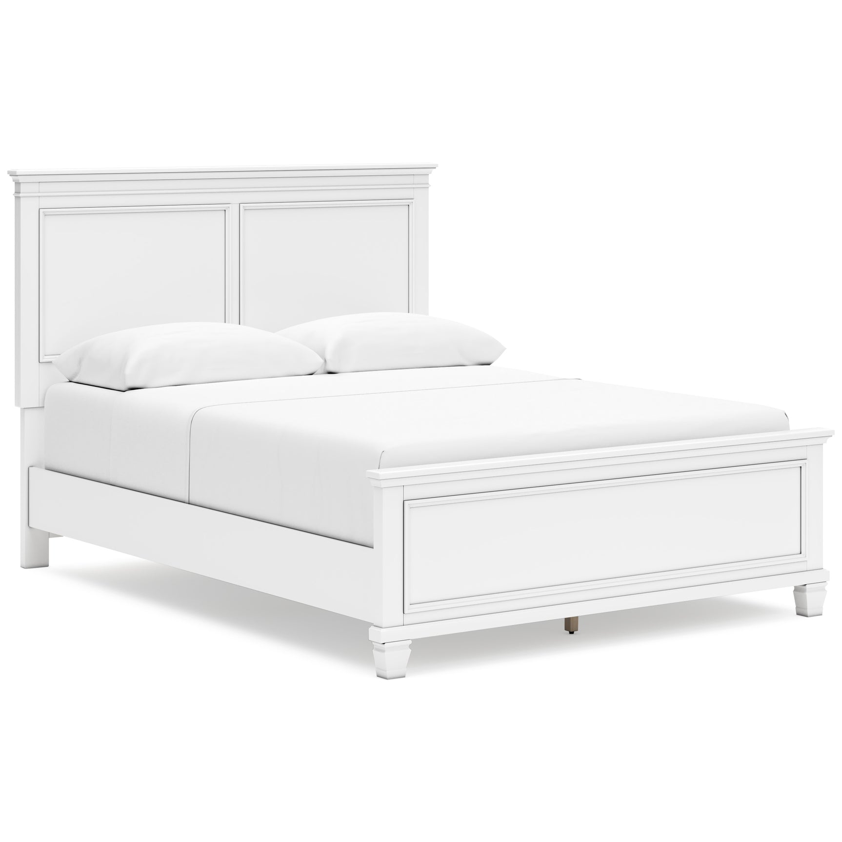 Fortman White Queen Panel 6-Piece Bedroom Set w/ 2 Nightstands - Ornate Home