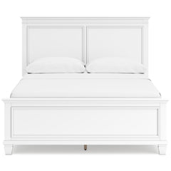 Fortman White Queen Panel 6-Piece Bedroom Set w/ 2 Nightstands - Ornate Home