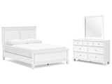 Fortman White Queen Panel Bed & Dresser & Mirror - Ornate Home