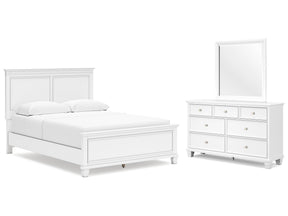 Fortman White Queen Panel Bed & Dresser & Mirror - Ornate Home