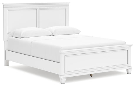 Fortman White Queen Panel Bed & Dresser & Mirror - Ornate Home
