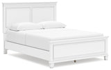 Fortman White Queen Panel Bed, Dresser, Mirror and 2 Nightstands - Ornate Home