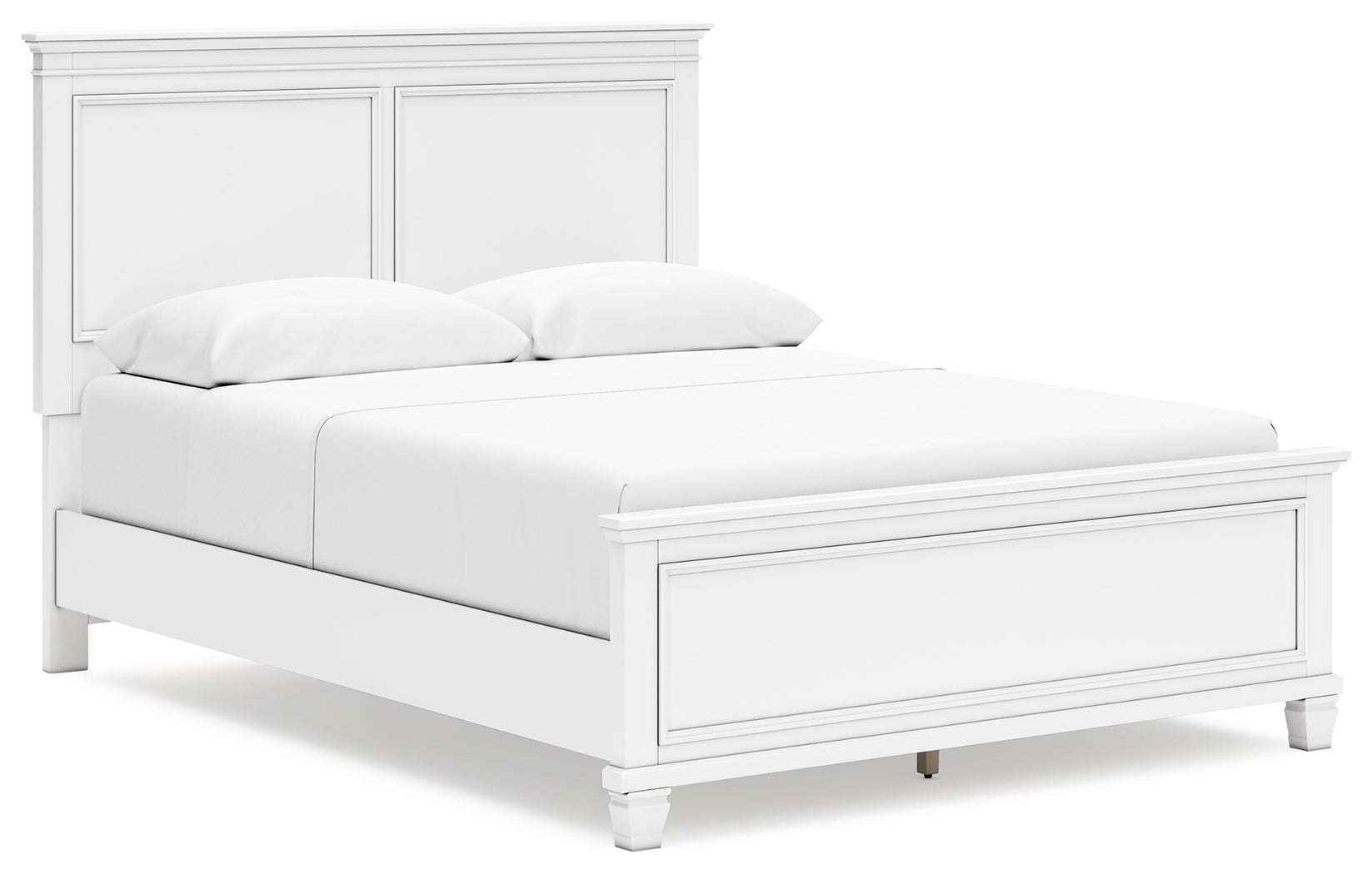 Fortman White Queen Panel Bed, Dresser, Mirror and 2 Nightstands - Ornate Home