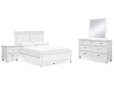 Fortman White Queen Panel Bedroom Set with Dresser, Mirror and Nightstand - Ornate Home