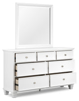 Fortman White Queen Panel Bedroom Set with Dresser, Mirror and Nightstand - Ornate Home