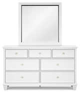 Fortman White Queen Panel Bedroom Set with Dresser, Mirror and Nightstand - Ornate Home