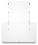 Fortman White Queen Panel Bedroom Set with Dresser, Mirror and Nightstand - Ornate Home