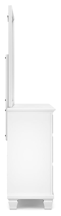 Fortman White Queen Panel Bedroom Set with Dresser, Mirror and Nightstand - Ornate Home