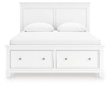 Fortman White Queen Panel Storage Bed (Online Special Price) - Ornate Home