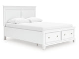 Fortman White Queen Panel Storage Bed - Ornate Home