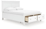 Fortman White Queen Panel Storage Bed - Ornate Home