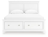 Fortman White Queen Panel Storage Bed - Ornate Home