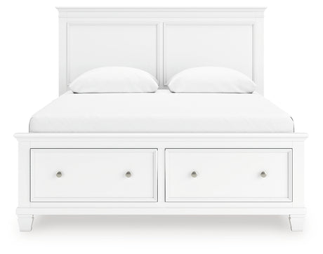 Fortman White Queen Panel Storage Bed - Ornate Home