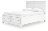 Fortman White Queen Panel Storage Bed - Ornate Home