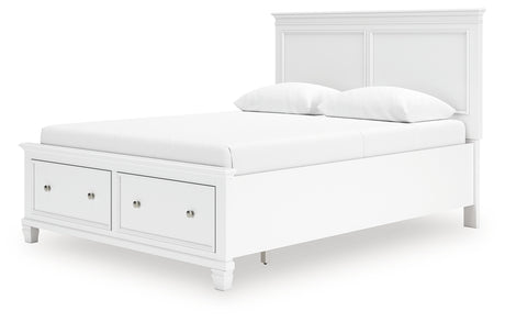 Fortman White Queen Panel Storage Bed - Ornate Home