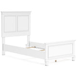 Fortman White Twin Panel 5-Piece Bedroom Set - Ornate Home