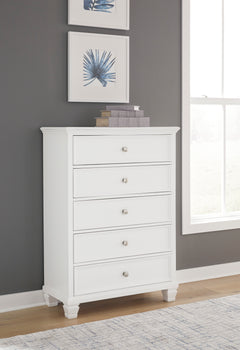 Fortman White Twin Panel 5-Piece Bedroom Set - Ornate Home