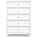 Fortman White Twin Panel 5-Piece Bedroom Set - Ornate Home