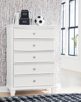 Fortman White Twin Panel 5-Piece Bedroom Set - Ornate Home