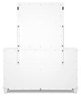 Fortman White Twin Panel Bed, Dresser and Mirror - Ornate Home