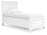 Fortman White Twin Panel Storage Bed - Ornate Home