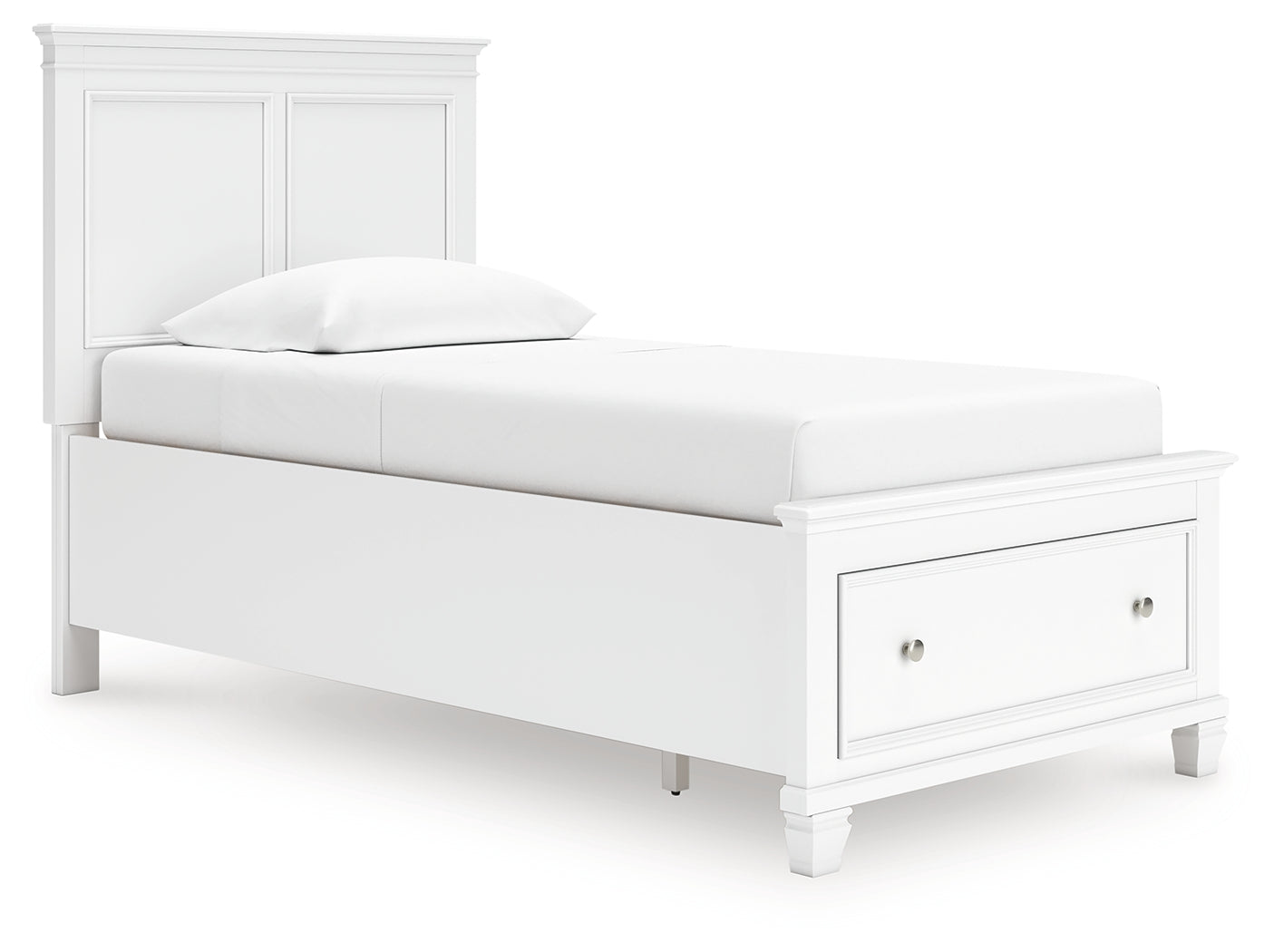 Fortman White Twin Panel Storage Bed - Ornate Home