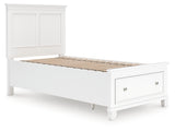 Fortman White Twin Panel Storage Bed - Ornate Home