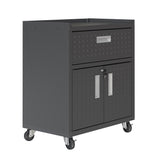 Fortress 31.5" Mobile Garage Cabinet with Drawer and Shelves in Charcoal Grey - Ornate Home