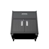 Fortress 31.5" Mobile Garage Cabinet with Drawer and Shelves in Charcoal Grey - Ornate Home
