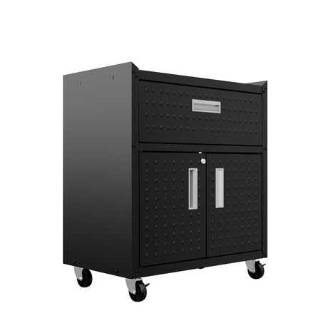Fortress 31.5" Mobile Garage Cabinet with Drawer and Shelves in Charcoal Grey - Ornate Home