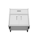 Fortress 31.5" Mobile Garage Cabinet with Drawer and Shelves in White - Ornate Home