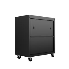 Fortress 31.5" Mobile Garage Cabinet with Shelves in Charcoal Grey - Ornate Home