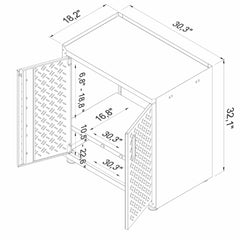 Fortress 31.5" Mobile Garage Cabinet with Shelves in Grey - Ornate Home