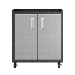 Fortress 31.5" Mobile Garage Cabinet with Shelves in Grey - Ornate Home