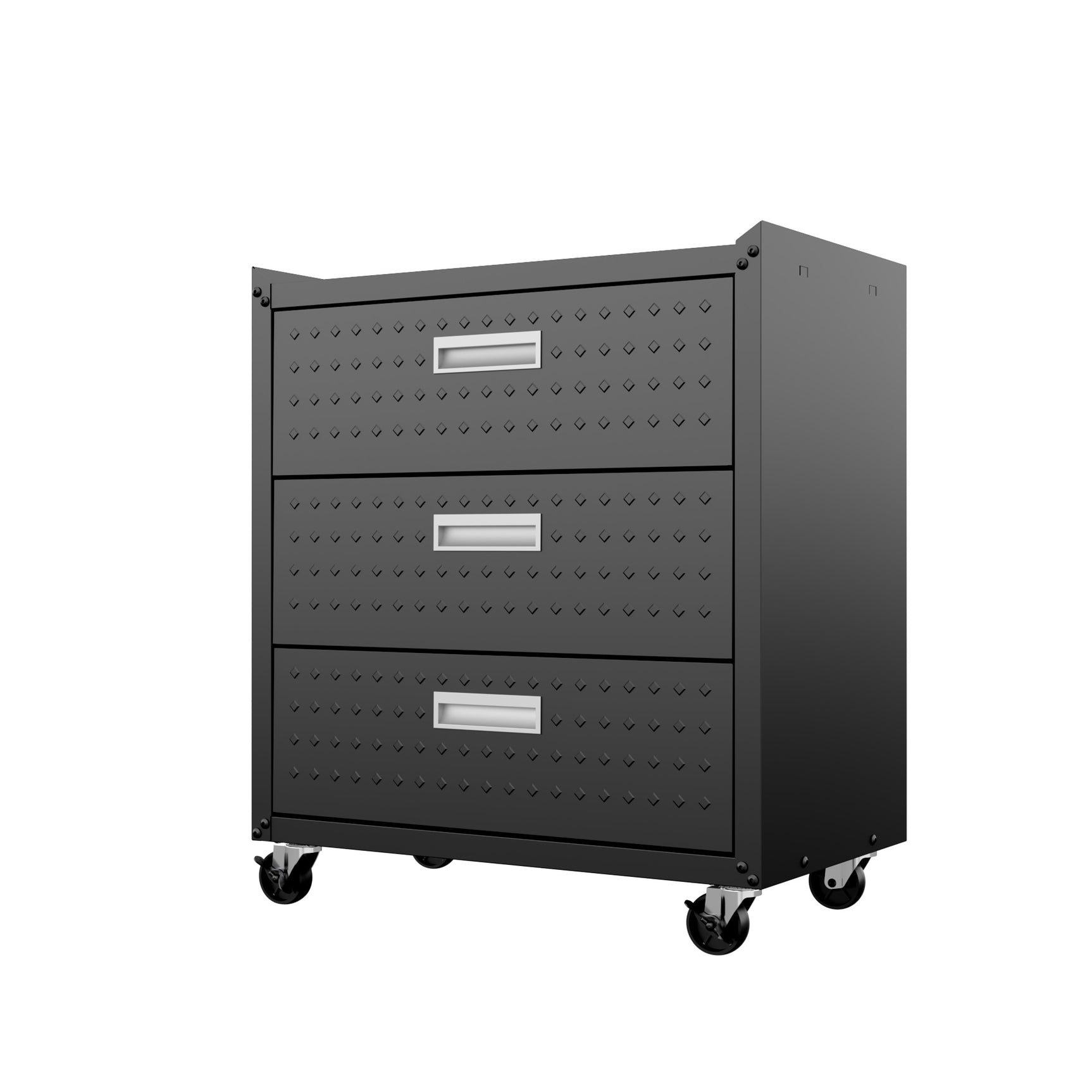 Fortress 31.5" Mobile Garage Chest with Drawers in Charcoal Grey - Ornate Home