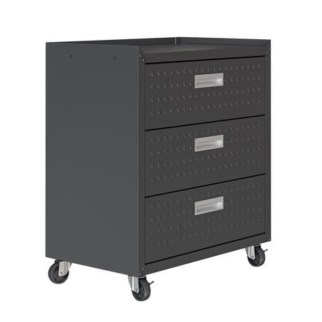 Fortress 31.5" Mobile Garage Chest with Drawers in Charcoal Grey - Ornate Home