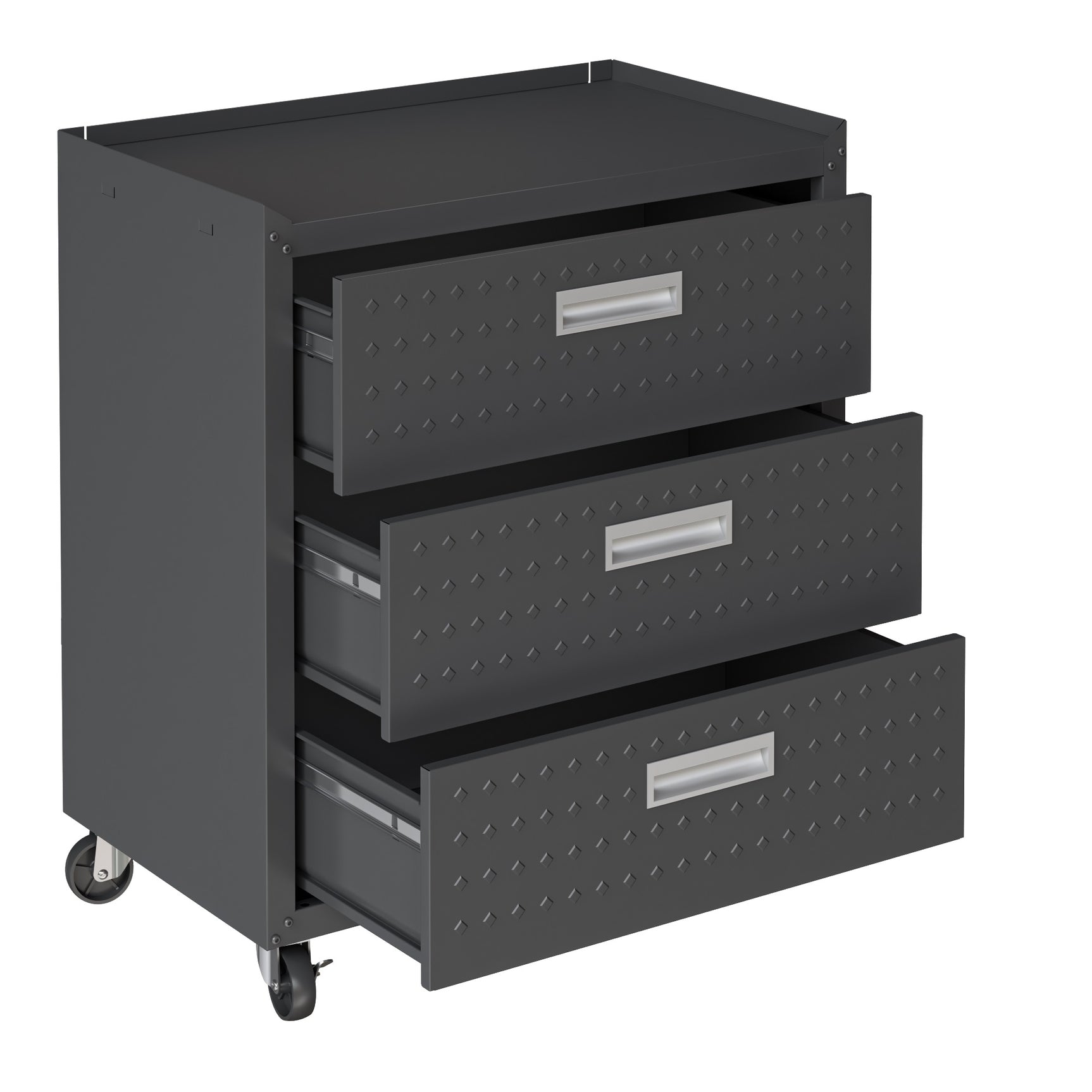 Fortress 31.5" Mobile Garage Chest with Drawers in Charcoal Grey - Ornate Home