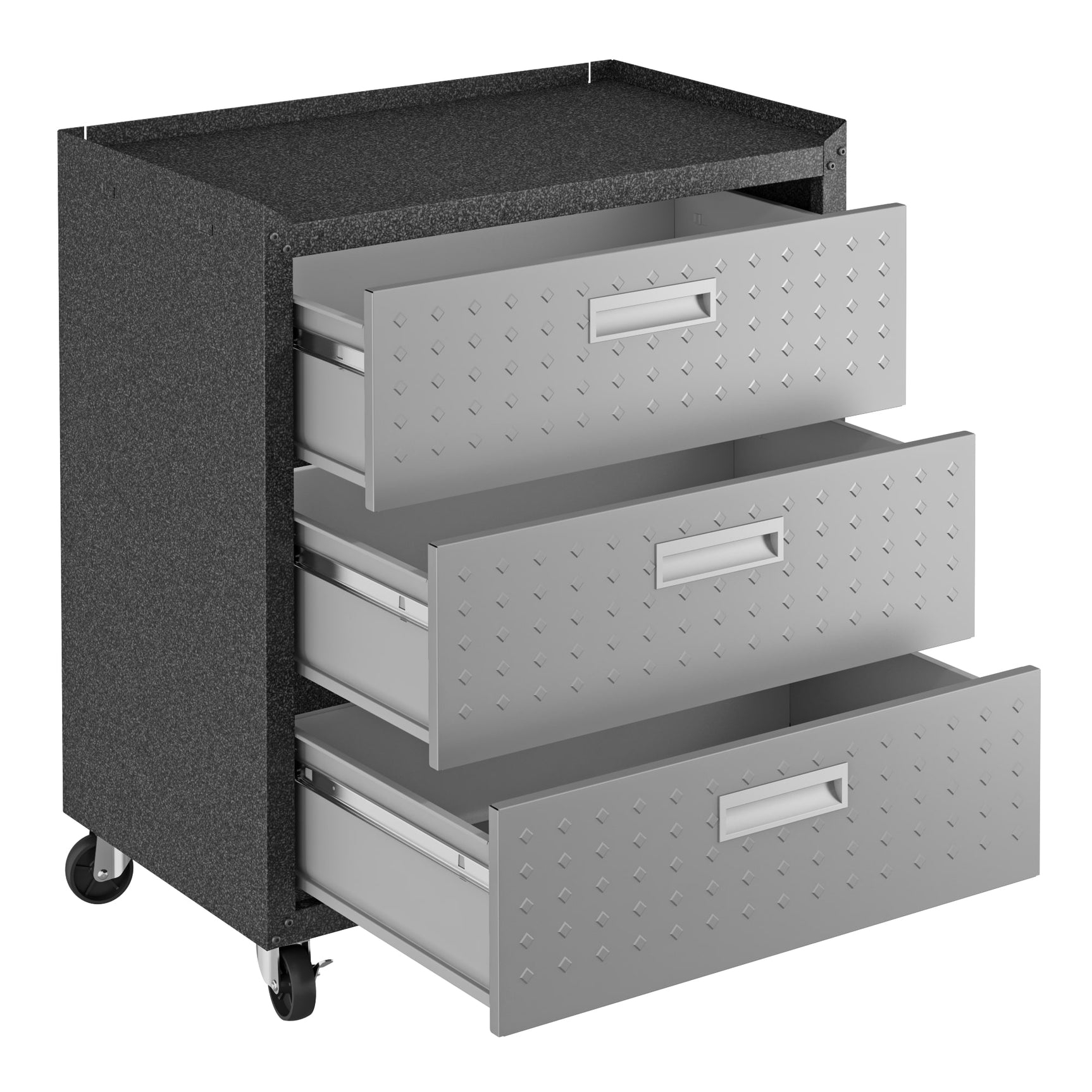 Fortress 31.5" Mobile Garage Chest with Drawers in Grey - Ornate Home