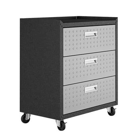 Fortress 31.5" Mobile Garage Chest with Drawers in Grey - Ornate Home