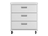 Fortress 31.5" Mobile Garage Chest with Drawers in White - Ornate Home