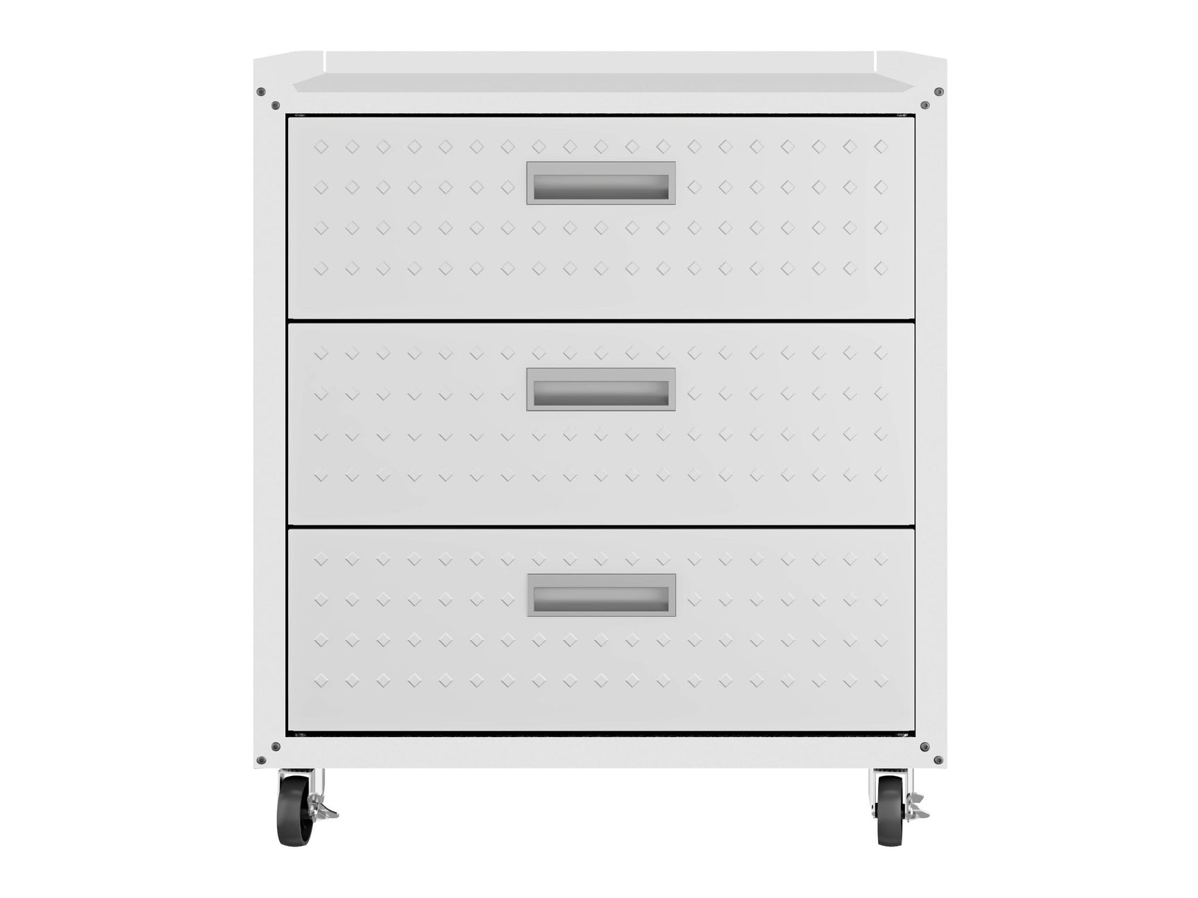 Fortress 31.5" Mobile Garage Chest with Drawers in White - Ornate Home