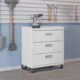Fortress 31.5" Mobile Garage Chest with Drawers in White - Ornate Home