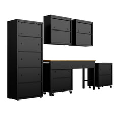 Fortress 6-Piece Garage Set in Charcoal Grey - Ornate Home